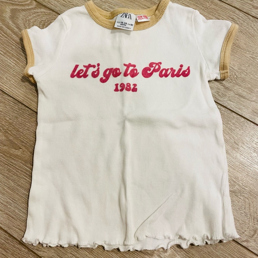 Zara let’s go to Paris tee 18-24 mo